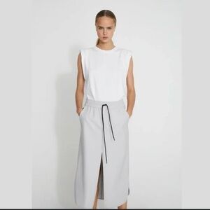 Zara Light Gray Midi Skirt